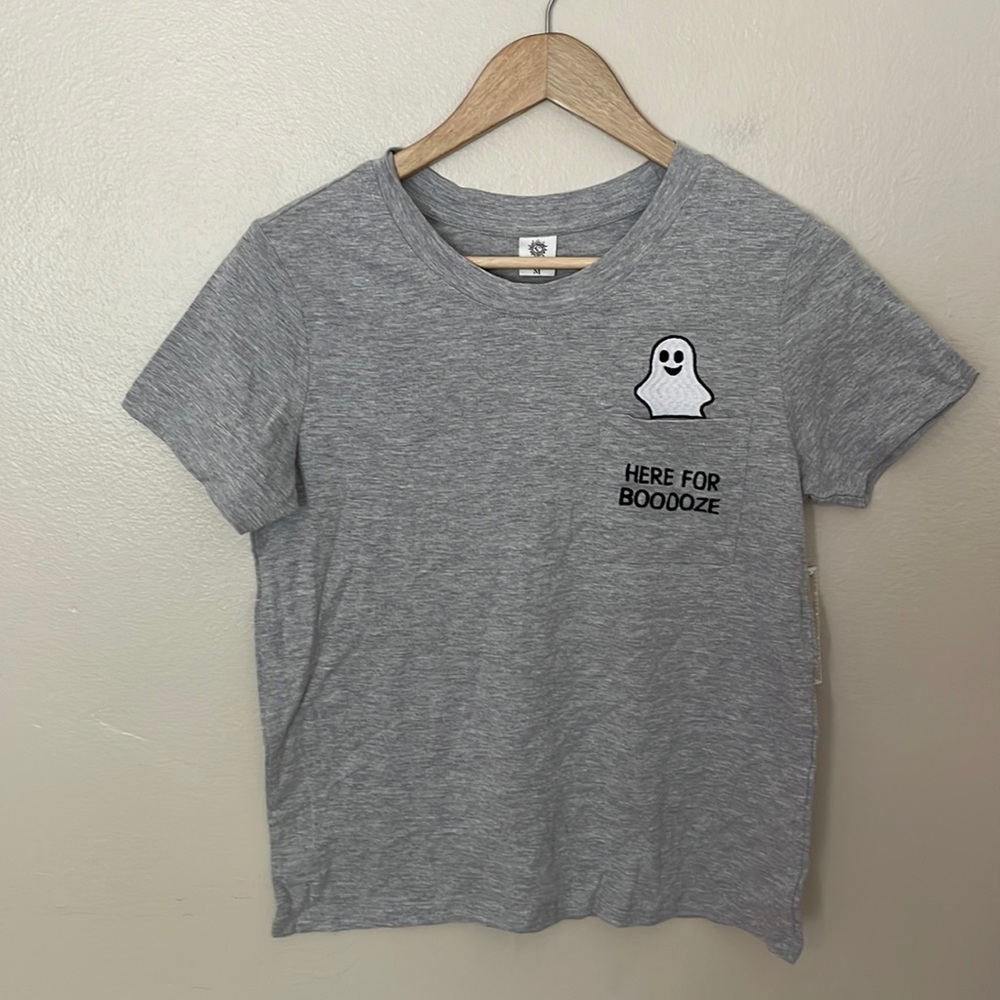 NWT La Luna Here for the Booooze Ghost Tee